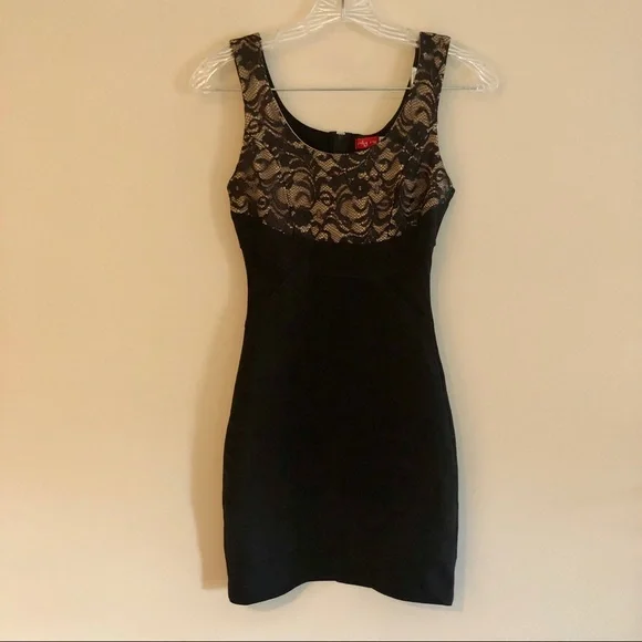 Ruby Rox | Dresses | Ruby Rox Y2k Black And Tan Lace Bodycon Bandage Mini  Dress | Poshmark